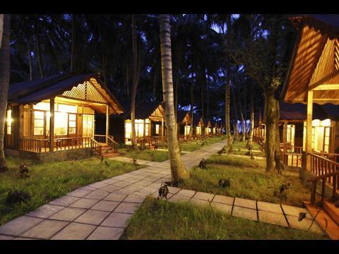 Stay here overnight amongst sandy beach and lush green forest in a