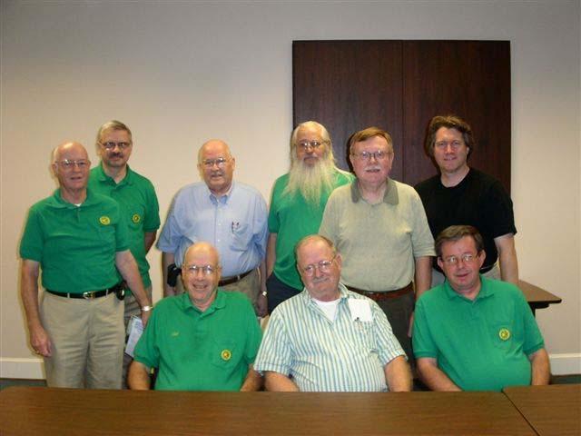 Greg Oliver/Staff Among the 31 members of the Central Railroad Model and Historical Association are, front row, from left: Bob Folsom, Howard Garner, treasurer, and Jim Reece, president.