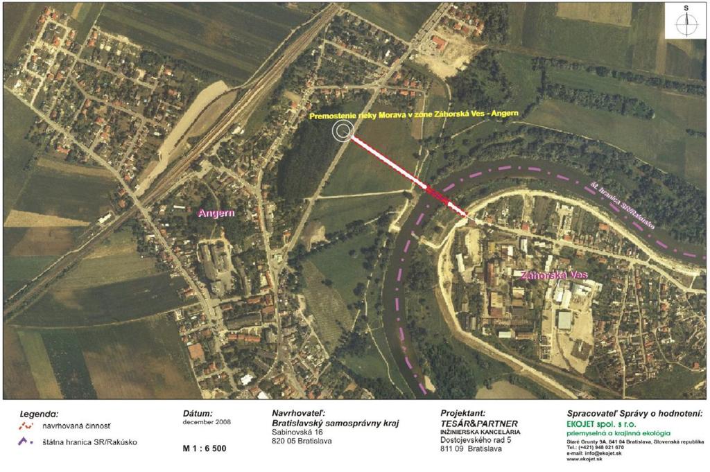 Scenarios: Bridge between Záhorská Ves and Angern Vehicles with a maximum weight of 7.5t for the buses. Sided sidewalks for pedestrians and cyclists with a width of 2.0 meters.