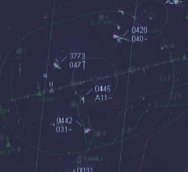 Figure 3 shows a further magnified image taken from the recorded surveillance data showing the traffic situation at 1135:28 with the C17 still tracking north-east and the primary radar return in its