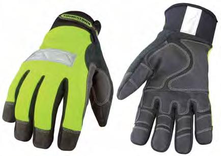 The outer shell is made with a durable goat grain palm and a high-viz stretch nylon top of hand.