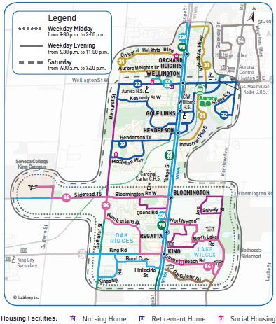 Town of Aurora Route 31 Aurora North Include Route 31 weekday evening conventional DAR service