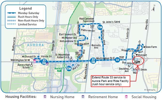 and GO bus services Proposed Routing Frequency Adjustment Weekdays Morning rush hour: from every 40