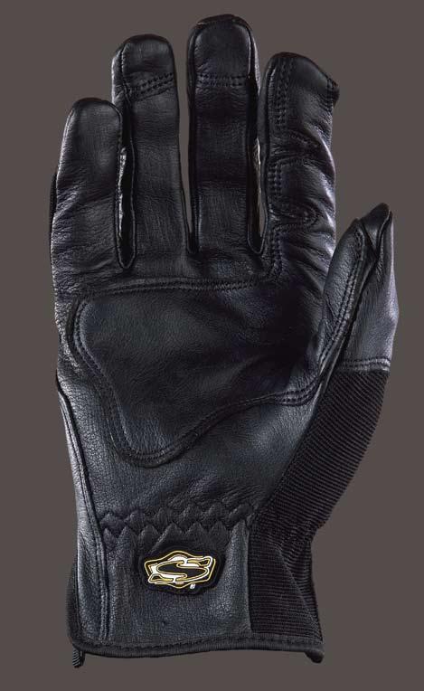 Reinforced thumb and fingertips increase protection and reduce wear.