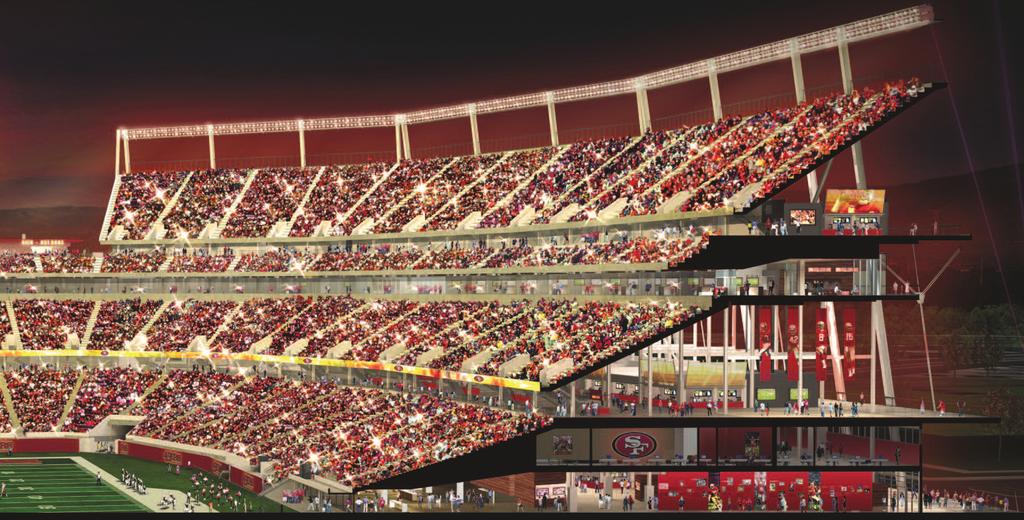 level, the stadium brings the premier events including the Super Bowl, international soccer the entire NFL, putting you closer to the upper deck lower and closer to the field. matches, and concerts.