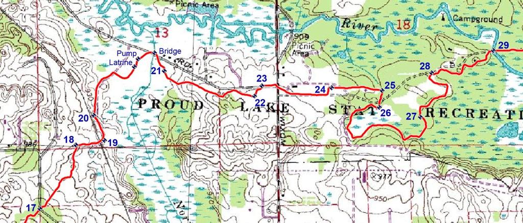 CPT West Trails Trek 1 st day, Childs Lake Road to Moss Lake Dam (Kensington Start Edition, Map #3) 17.