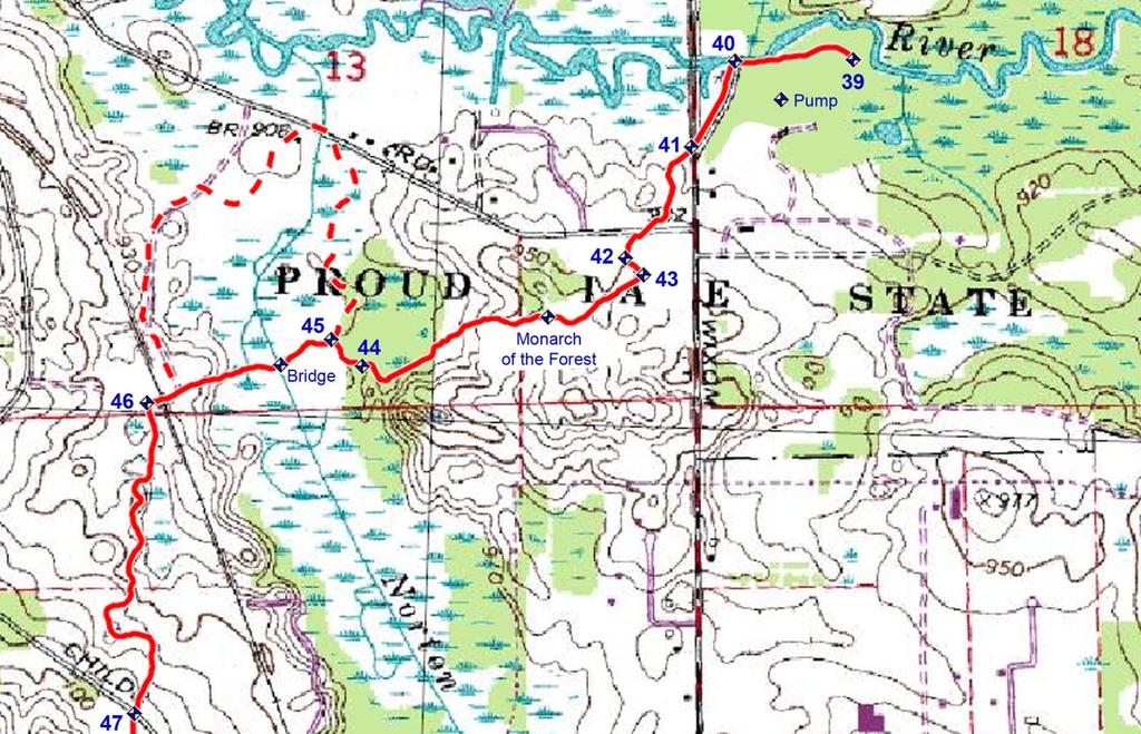 CPT West Trails Trek 2 nd Day, Pines Campsite to Childs Lake Road (Kensington Start Edition Map #5) NOTE It is very common to come upon horses and riders along this entire trek.