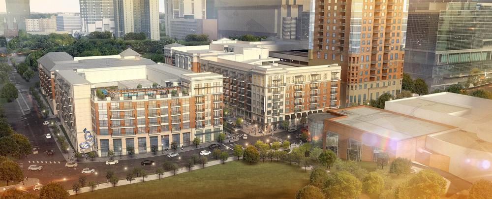 Ivan Allen Jr Blvd and Venable St. Two blocks south of the site, Post Properties is developing the 407-unit Centennial Park Apartments which will bring hundreds of new residents to downtown.