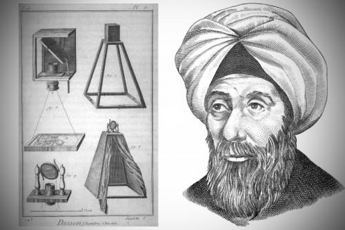 Slika 13: Ibn Al-Haytam i camera obscura izvor: http://www.greenprophet.com Tek u 15. i 16. stoljeću Leonardo da Vinci (1452.-1519.) i kasnije Kepler (1571.-1630.