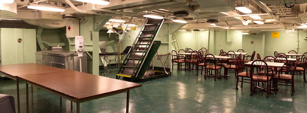 4 Officers Wardroom Square footage: 3,600 Floor Plan Reception capacity: 150 Seated
