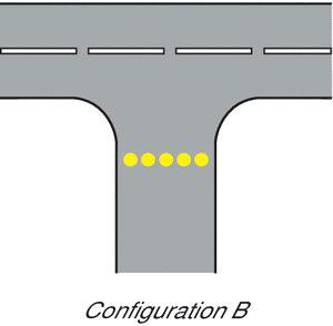 Runway guard lights, configuration A, are located at each taxiway/runway intersection associated with a runway intended for use in: RVR conditions less than 550m where a stop bar is not installed;