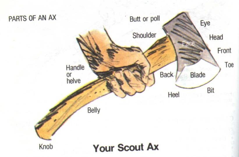 Part Two The Ax A. Types of Axes 1. Hand Ax, also called a Hatchet. a. Generally handle is 12 inches or less in length. b. Will always have a single cutting edge. c. Is held with one hand. d.
