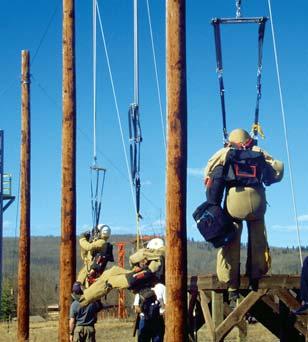 They don t want to be caught dangling from a branch when fire is nearby. During tower training, smokejumper recruits learn what it feels like to land with a parachute.