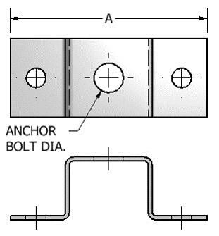 CONSTRUCTION: A Concrete Insert Plate for Anchor Bolt is furnished in diameters from 5/8 inch through 1 1/2 inches. FINISHES AVAILABLE: Electro-Plated.