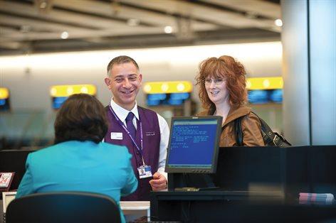 Glossary Additional information Gate Check-in/Bag-drop / Departure gate Checking in is the process that passengers go through when they arrive at an airport.
