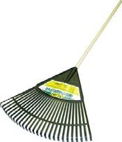 KODIAK Fiberglass Forged Level Head Rake (Contractor Grade) 14" forged level rake head is heat treated 14 curved tines 66" fiberglass handle is 40% stronger than federal strength test for wood chrome