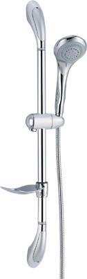 Shower Slide Rail Systems (non-north American certified) SS641 1. 98mm hand shower with 5 functions, finishing with chrome (satin/gold/ white), 2.5*80cm; SS611 1.