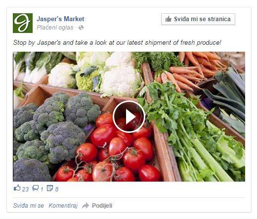 Video oglasi na Facebooku se koriste kako bi korisnicima dali upečatljivu sliku o nekom proizvodu ili brandu.
