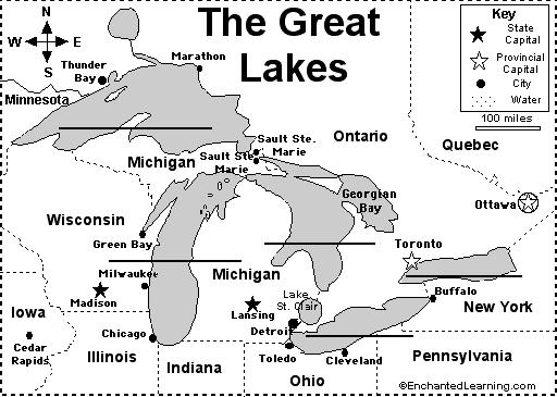 Fill in the names of the Great Lakes. There is an easy way to remember the lakes names: Remember: HOMES H uron O ntario M ichigan E rie S uperior Did you know?