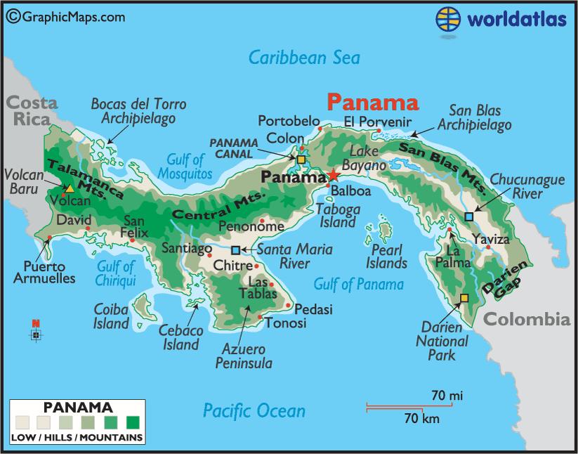 Panama Capital Panama City Size 28,640 sq. mi.