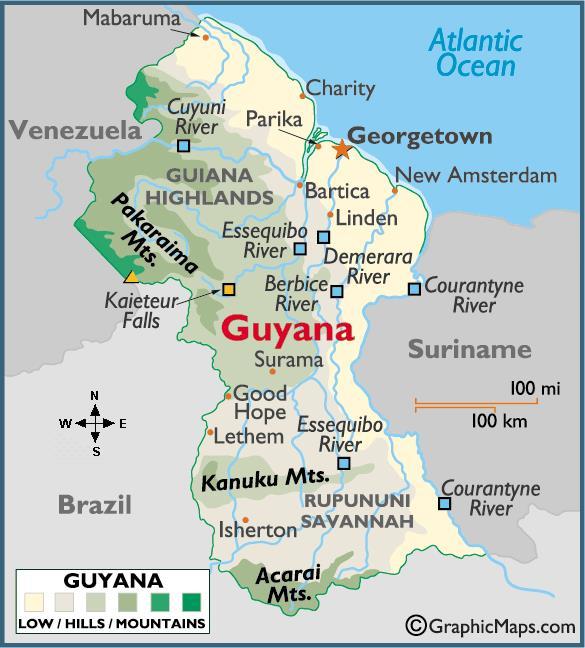 Guyana Capital: Georgetown Size: 83,000