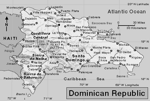 1. With what Caribbean country does the Dominican Republic share an island? 2. What is the capital of the Dominican Republican? 3.