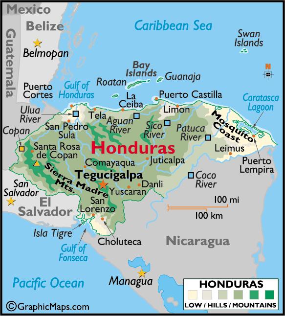 Honduras Capital Tegucigalpa Size 43,433 sq. mi.