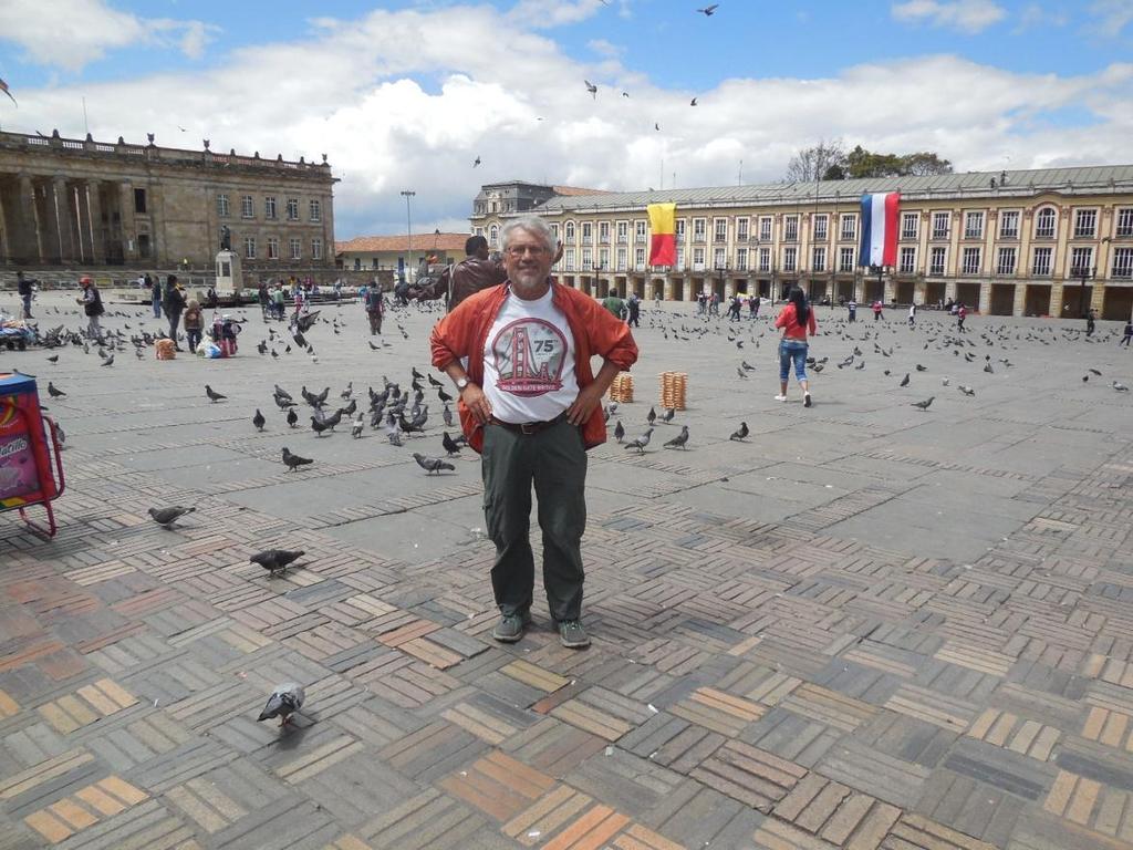 I pose in Bolivar Square, the center of the city and all of its government buildings.