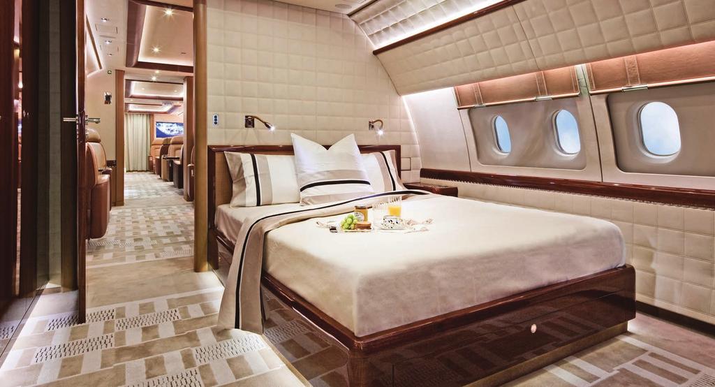 design and detail The 19-seat cabin features an open-plan forward lounge and an intimate rear lounge, separated