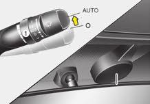 Karakteristike vašeg vozila Tip A Tip B AUTOMATSKO UKLJUČENJE SVETALA (Automatska kontrola) senzor za kišu Senzor za kišu koji se nalazi na gornjem delu vetrobranskog stakla detektuje količinu