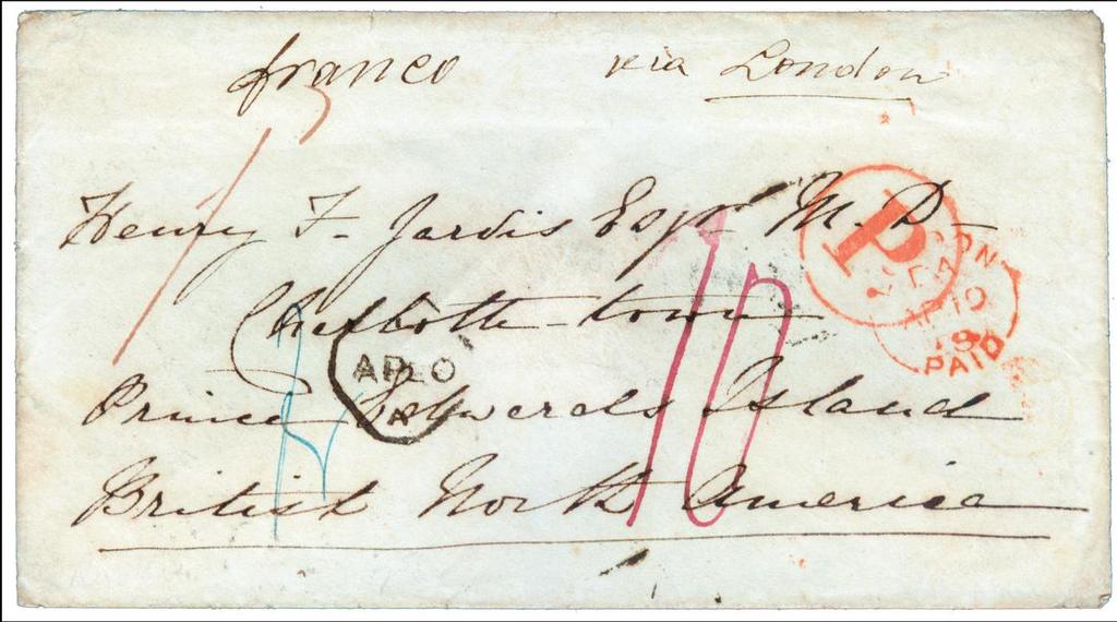 RUSSIA to PRINCE EDWARD ISLAND and CANADA 1858 and 1863 1858 St.