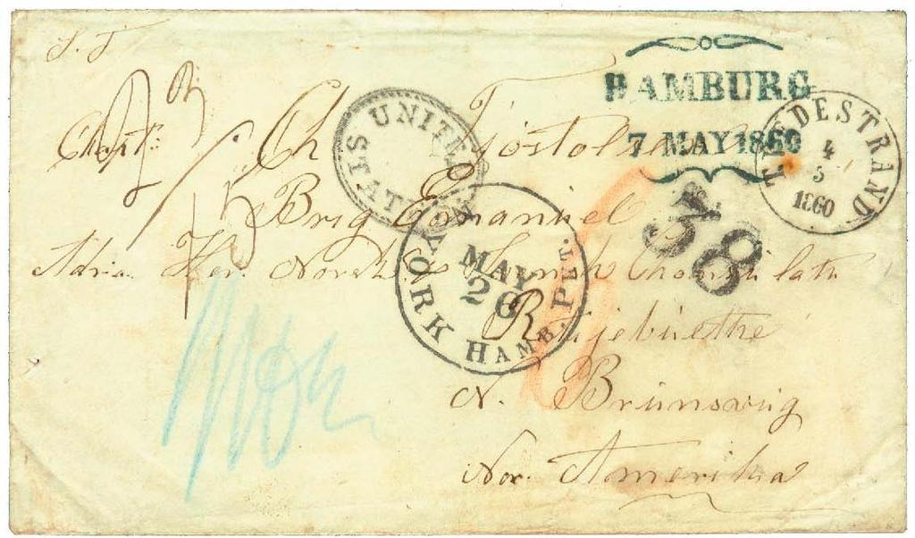 1858 Direct via Halifax and London with the New Brunswick BRITISH 5d.