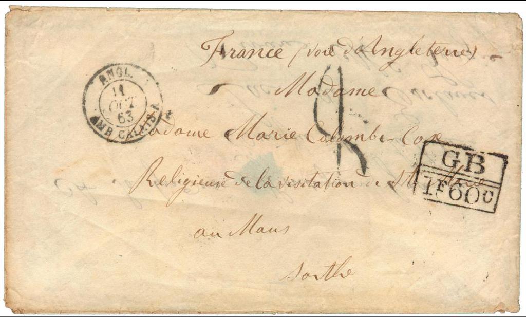 1863 Turned cover from Great Slave Lake, North West Territory by Hudson s Bay Co.