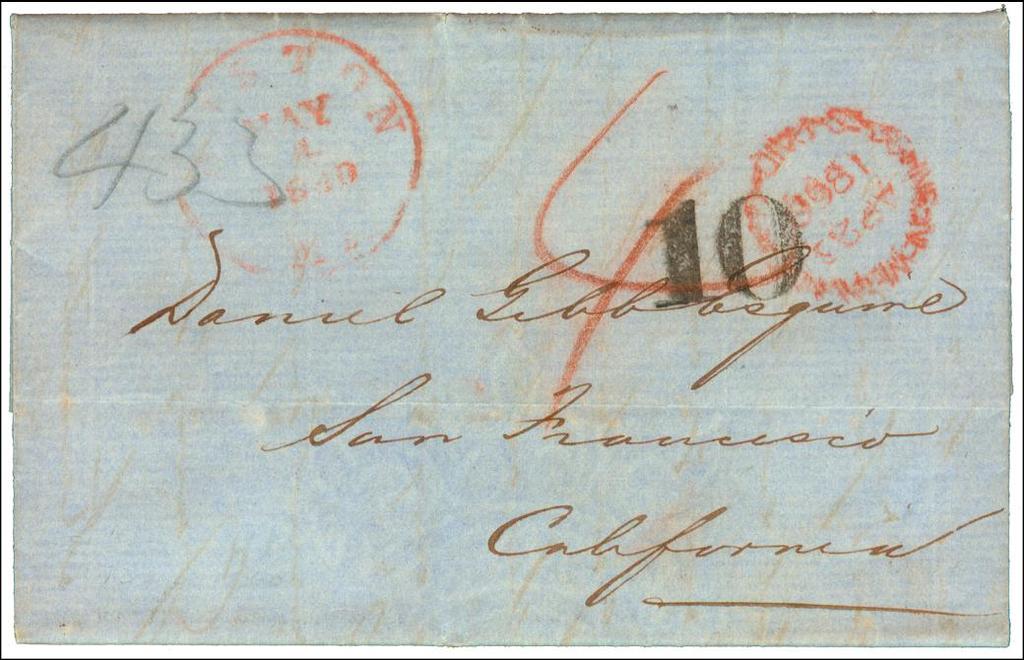 1860 St. John s, Newfoundland to San Francisco, California, U.S.A. via Boston and Panama.