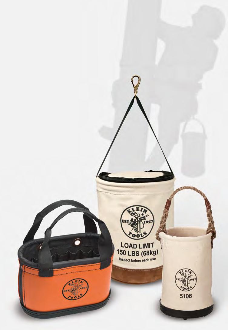& Lineman Accessories Klein canvas buckets and accessories have been recognized for decades for