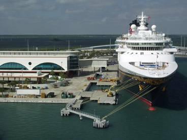 Port Canaveral CT 8 Expansion Expansion of east mooring dolphin adding three additional 125-ton bollards Pier extension and new land bridge Text Three stern