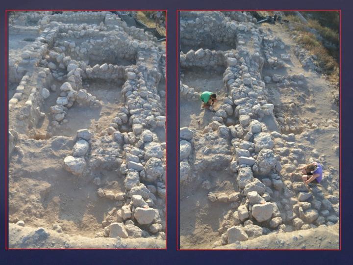 12 plastered or phytolith surface. In total, we have six complete storejars, as well as the multihandled krater. Figure 9: Iron Age I City Wall (looking East).