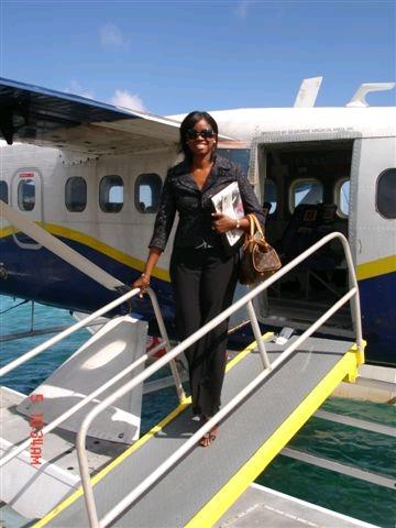 Seaborne Corporate Traveler deplanes with a smile!