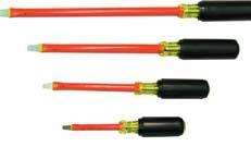 SCREWDRIVERS & NUTDRIVERS All Salisbury Insulated Screwdrivers are two color insulated for added safety. High alloy steel blade for maximum strength and ergonomic handle for comfort.