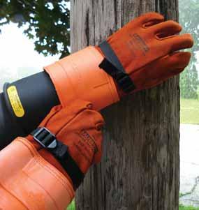 The Clearance Table shows the minimum distance which shall be allowed between the protector glove cuff and the bead of the rubber glove per ASTM F496 Specifications.