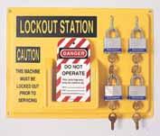 SAFE LOCK IT OUT 31/2 x 5 7 x 10-10 x 14 CAUTION 31/2 x 5 7 x 10-10 x 14 THIS MACHINE MUST BE LOCKED OUT PRIOR TO SERVICING 31/2 x 5 7 x 10-10 x 14 LKA108 USE LOCKOUT DEVICE DURING MAINTENANCE OR ANY