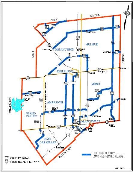 Page 7 of 10 County roads highlighted in blue have load restrictions in place until further notice.