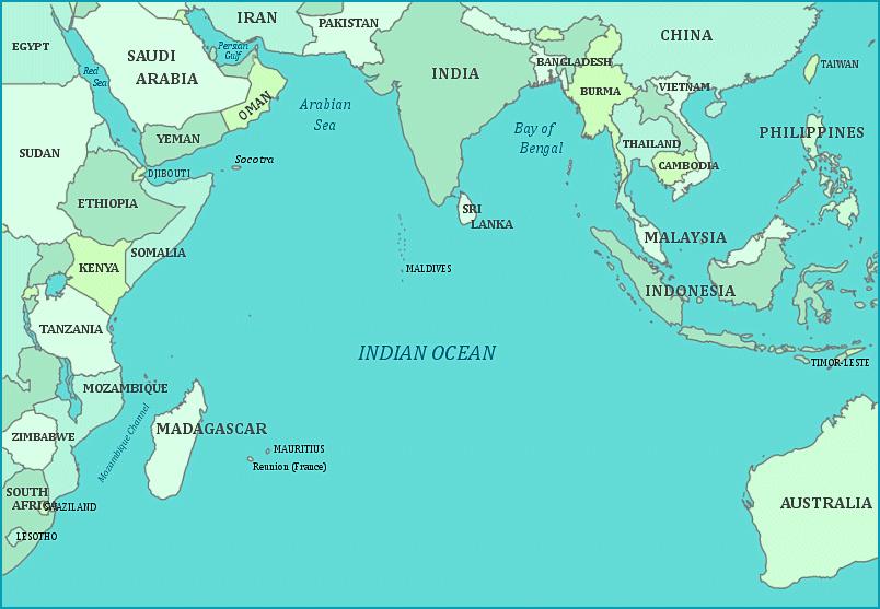 between South Asia and