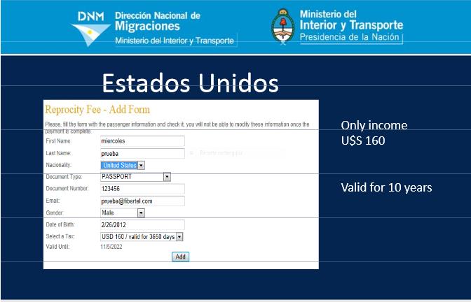 Notice it shows 3650 days From http://www.migraciones.gov.