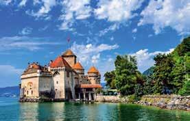 Dolazak do Lemanskog (Ženevskog) jezera i razgled zamka Chateau de Chillon koji je opjevao lord Byron. Vožnja prema Montreuxu. Po dolasku šetnja pored spomenika Freddy Mercurryja i Charlie Chaplina.