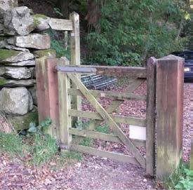 There is a gate from the car park leading to the footpath, which is an accessible gate which swings both ways. Further gates are also accessible gates.