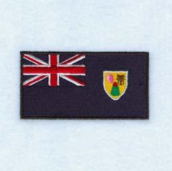 Turks and the Caicos Islands Flag CD090909TV Stitches:14686 1 Navy Fill [m1243] 4 Yellow Shield [m1171] 5 White Shield outline [m1001] 6 Green Shield details [m1250] 7 Red Shield details