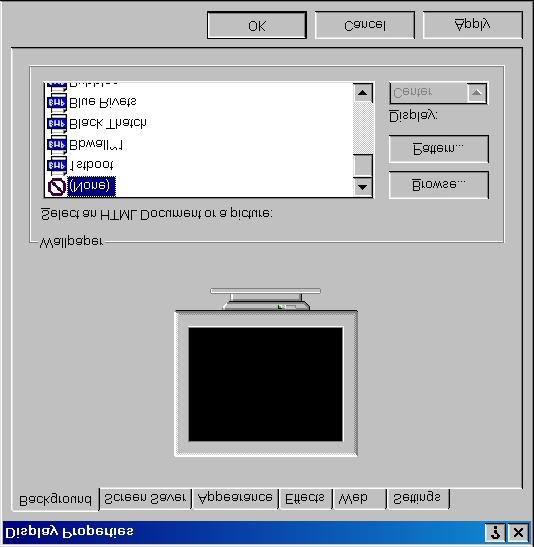 jednom od najvažnijih stvari za većinu korisnika Windows-a, njegovo podešavanje sa svim opcijama biće u potpunosti objašnjeno. Prva kartica Properties dialog-boxa je Background (slika 12).