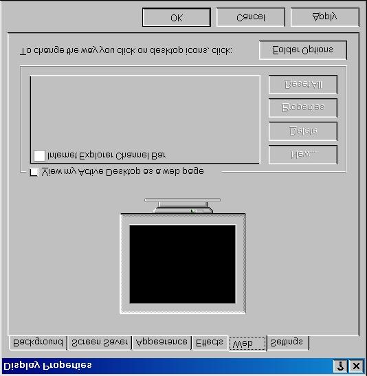 Active modu. U slučaju da se desktop nalazi u Active Desktop modu može se izabrati web strana kao izgled desktopa. Ova će se opcija malo detaljnije objasniti kasnije.