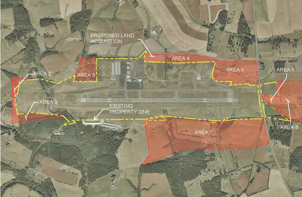 Proposed Land Acquisition Shenandoah Valley Regional Airport Figure 4-11. Proposed Land Acquisition Acquisition on fee simple ownership of Areas 1-3 (27.